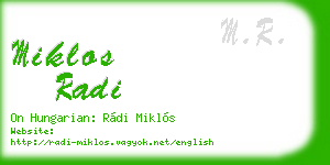 miklos radi business card