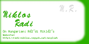 miklos radi business card
